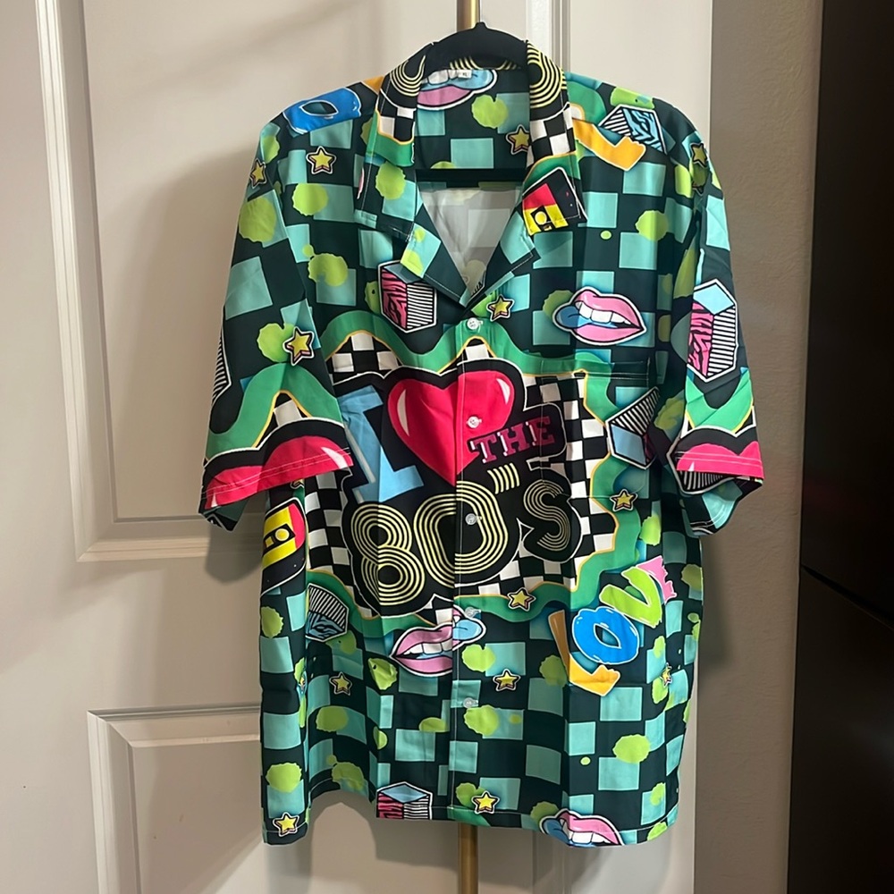 80's themed shirt.